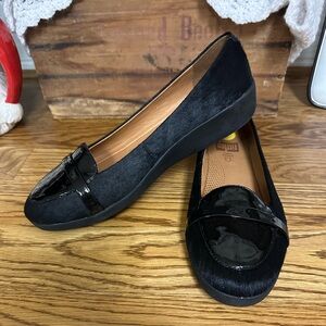 Fitflop Black Patent Trim Loafers